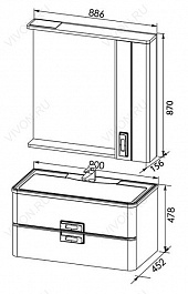 Aquanet Мебель для ванной Паллада 90 слоновая кость (175461) – фотография-4